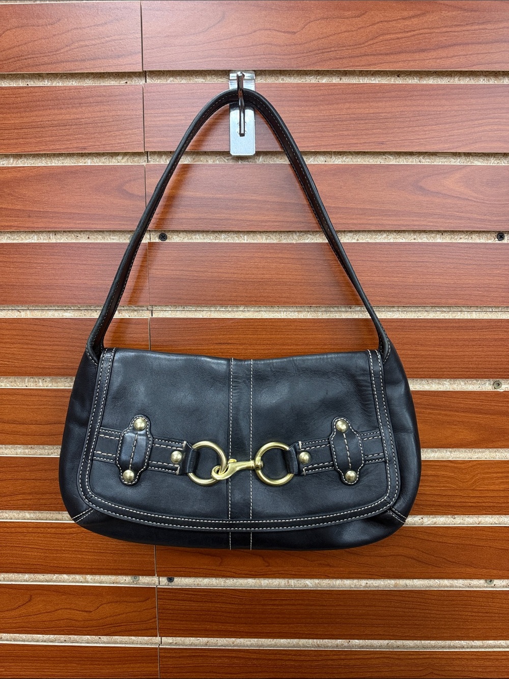 Vintage Coach Black Leather Ergo Horsebit Shoulder Bag Hobo Y2K Style 11263